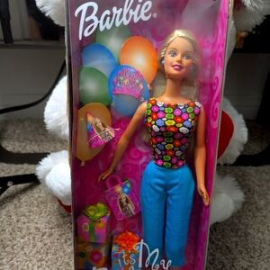 Barbie in Multicolored Circle Top and Blue Pants